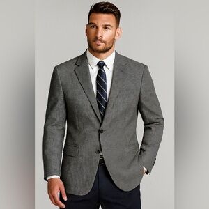 Towncraft Men 40S Tweed grey Wool Lambs Wool Herringbone Suit Blazer Sport Coat